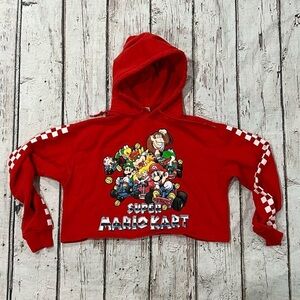Women's Super Mario Kart Cartoon Red Hoodie Pullover Jumper Sweatshirt